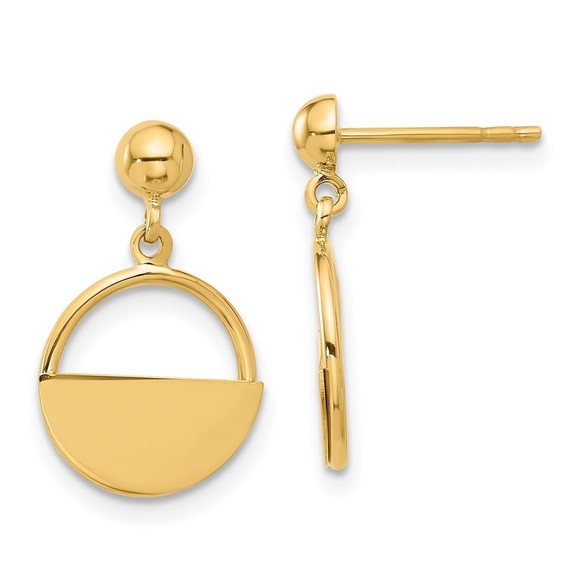 14K Polished Contemporary Dangle Post Earrings,All Products : American Fashion Style Bags On Sale